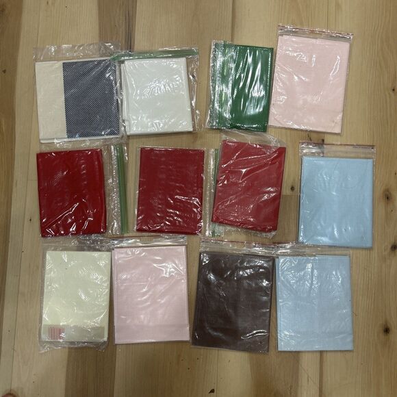 Cross Stitch Fabric Aida 14 Count Lot Mixed Colors 12" X 18" All New Some Cut - Picture 2 of 2